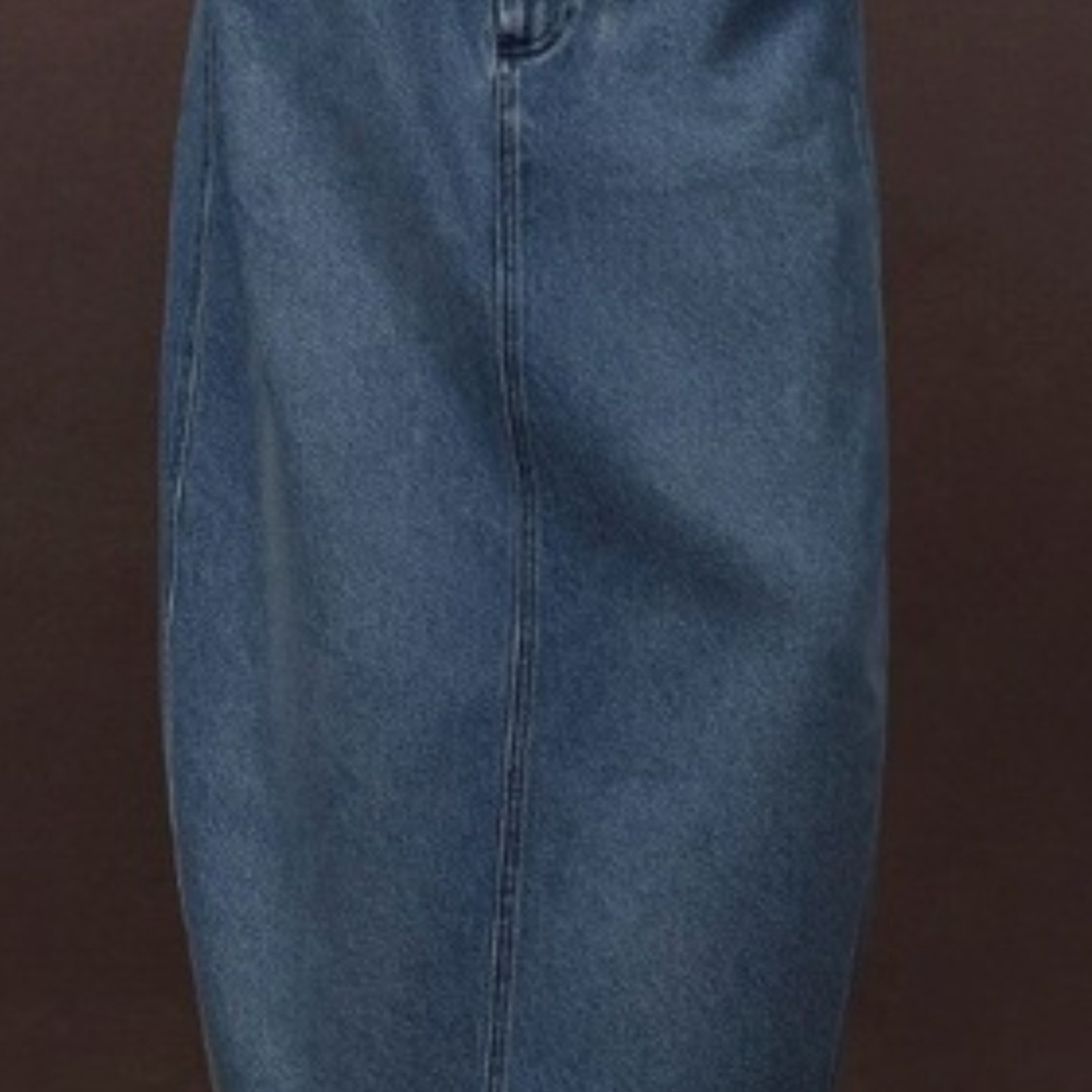 Pilcro Blue Denim Midi Pencil Skirt